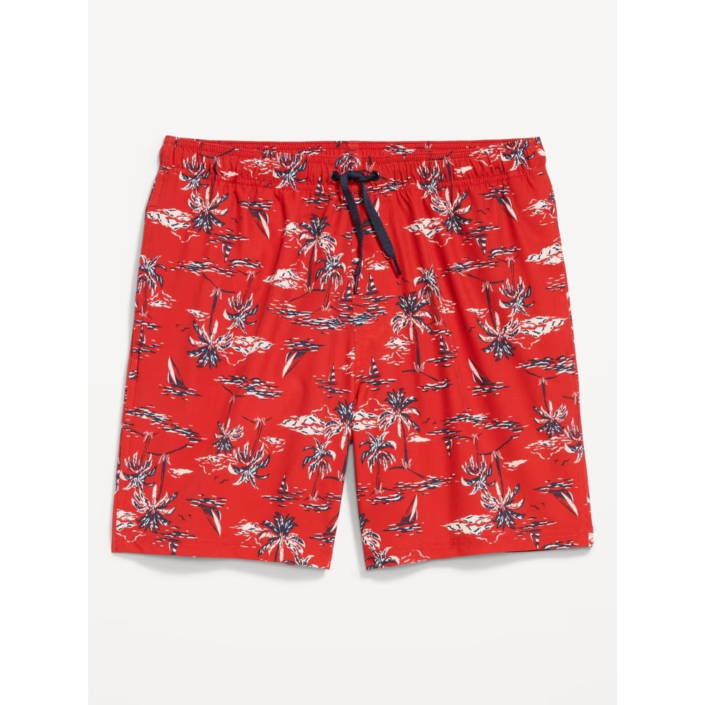 Old Navy Men's 7" UPF50+ Swim Trunks #866155 - Red Palm Trees - Size Small